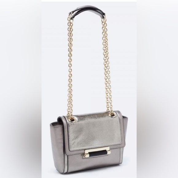 Diane Von Furstenberg Gray Leather Chain Shoulder Crossbody Handbag - Picture 2 of 16